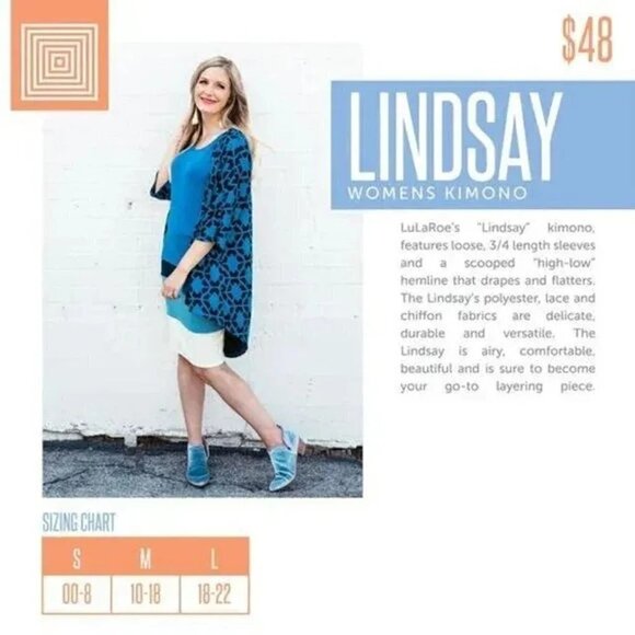 LuLaRoe Women's Red & Black Damask Print Lindsey Kimono - Picture 7 of 7